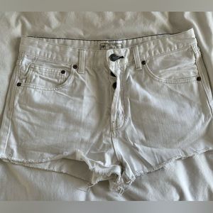 Free People White Jean Shorts